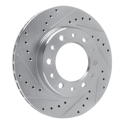 R1 76-89 Toyota Land Cruiser Front Left Drilled & Slotted Black Brake Rotor