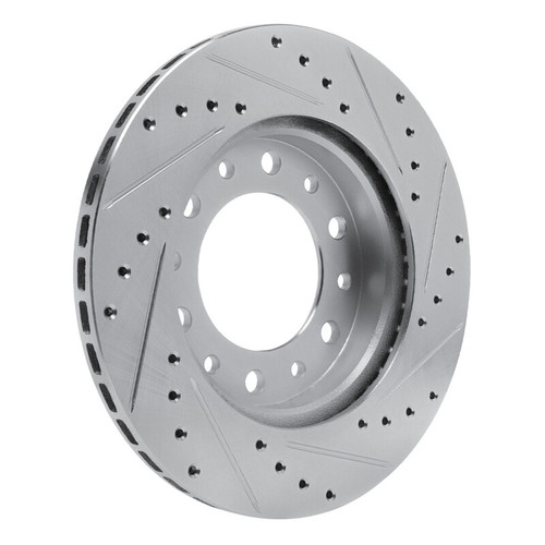 R1 76-89 Toyota Land Cruiser Front Left Drilled & Slotted Black Brake Rotor