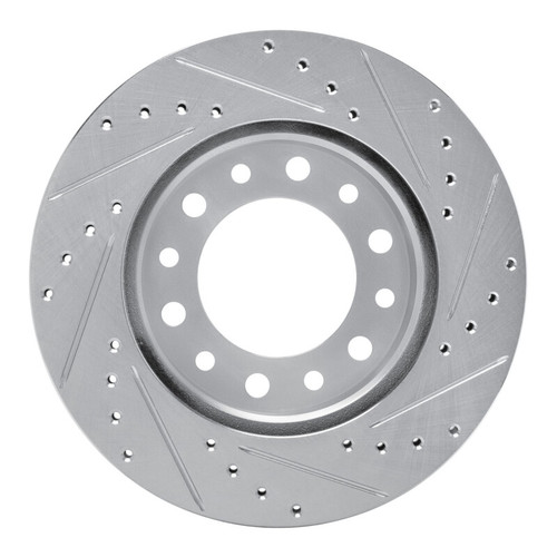 R1 76-89 Toyota Land Cruiser Front Left Drilled & Slotted Black Brake Rotor