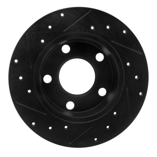 R1 99-05 Audi A6 Quattro Rear Right Drilled & Slotted Black Brake Rotor ECB-73022R
