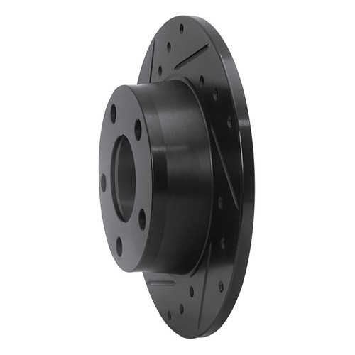 R1 99-02 Audi A6 Quattro Rear Left Drilled & Slotted Black Brake Rotor