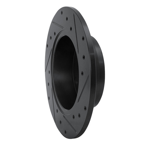 R1 99-02 Audi A6 Quattro Rear Left Drilled & Slotted Black Brake Rotor