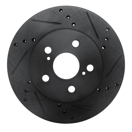 R1 16-22 Toyota Corolla (US/Canada) Front Right Drilled & Slotted Black Brake Rotor