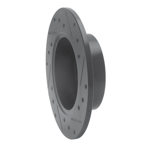 R1 98-01 Audi A6 Quattro Rear Left Drilled & Slotted Black Brake Rotor