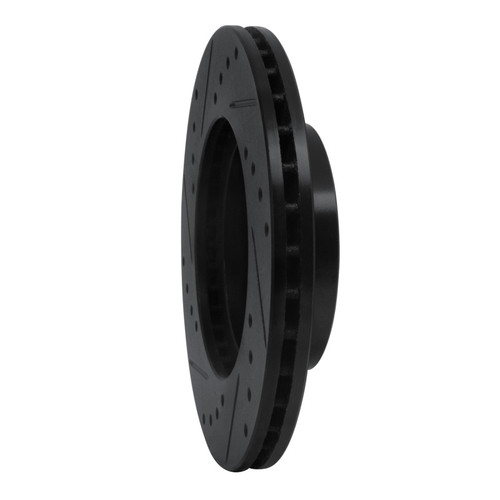 R1 90-91 Audi 90 Quattro Front Right Drilled & Slotted Black Brake Rotor ECB-73016R