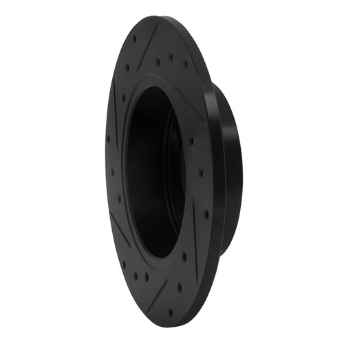 R1 85-00 Audi 5000S Quattro Rear Right Drilled & Slotted Black Brake Rotor