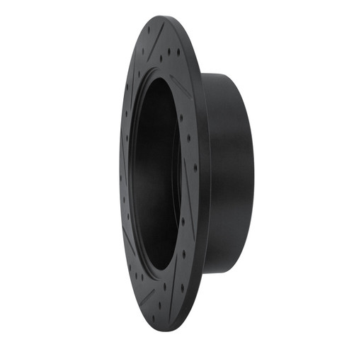 R1 08-13 Toyota Highlander Rear Right Drilled & Slotted Black Brake Rotor