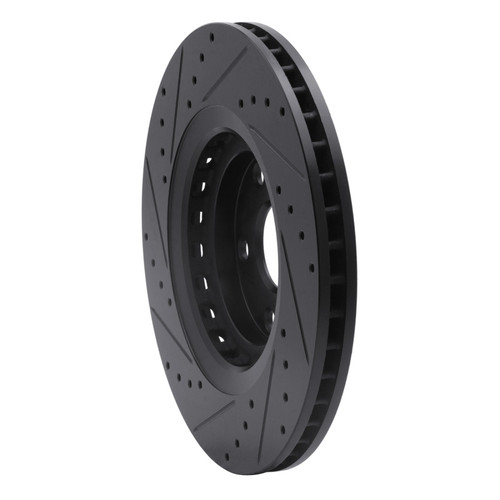 R1 08-21 Lexus RX350 Front Right Drilled & Slotted Black Brake Rotor