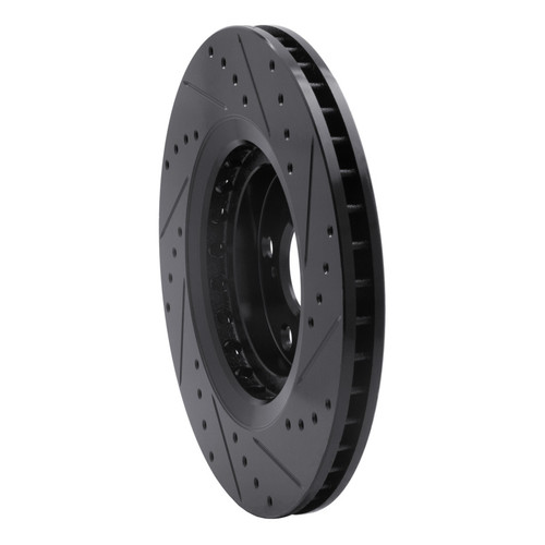 R1 08-21 Lexus NX200T Front Left Drilled & Slotted Black Brake Rotor