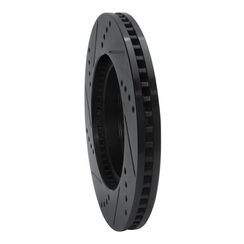 R1 06-18 Lexus HS250H Front Right Drilled & Slotted Black Brake Rotor