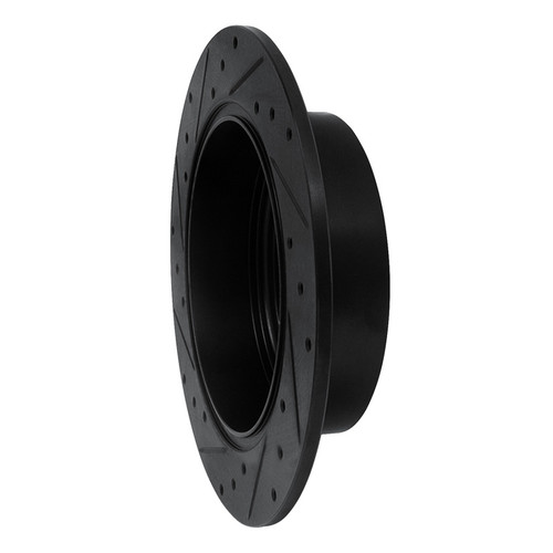 R1 04-05 Toyota RAV4 Rear Right Drilled & Slotted Black Brake Rotor