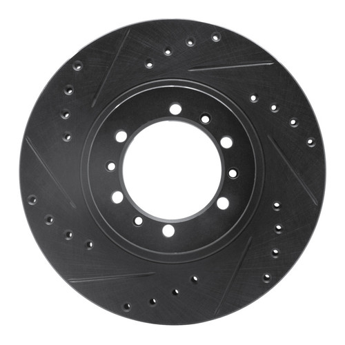R1 90-04 Mitsubishi Montero Sport (USA/Canada) Front Left Drilled & Slotted Black Brake Rotor