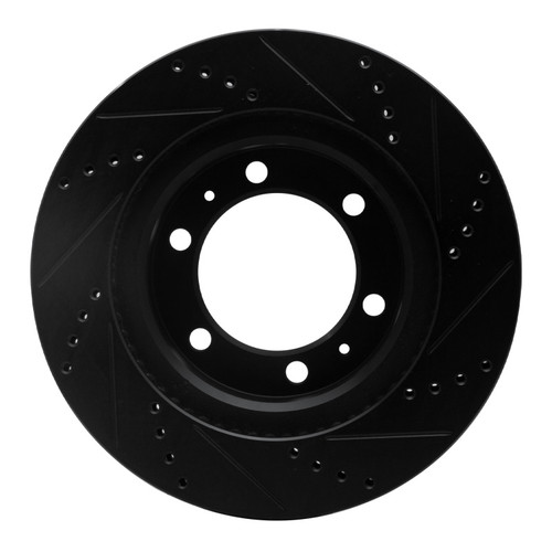 R1 03-23 Toyota Tacoma Front Left Drilled & Slotted Black Brake Rotor