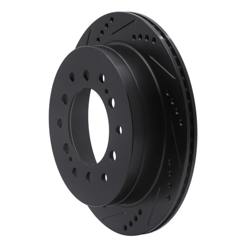 R1 01-09 Lexus GX470 Rear Left Drilled & Slotted Black Brake Rotor