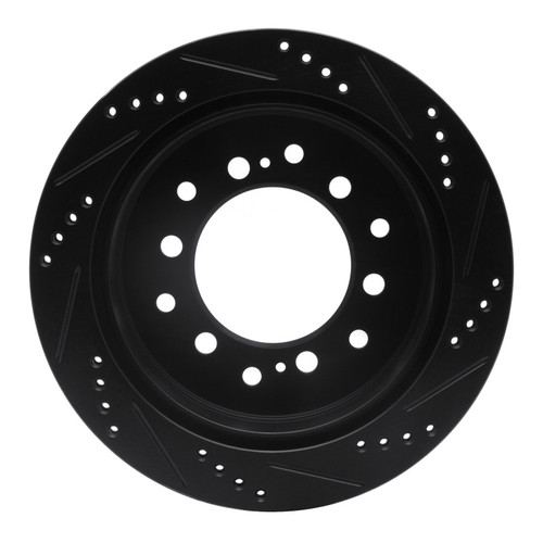 R1 01-09 Lexus GX470 Rear Left Drilled & Slotted Black Brake Rotor