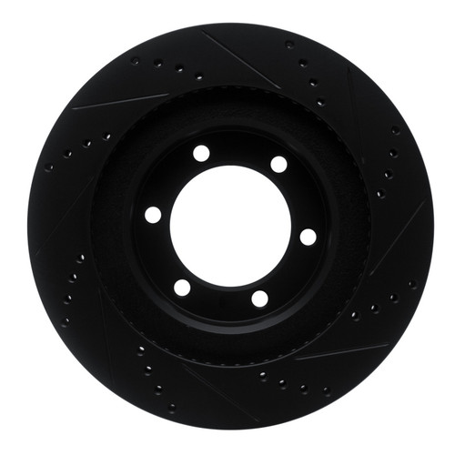 R1 03-09 Lexus GX470 Front Left Drilled & Slotted Black Brake Rotor