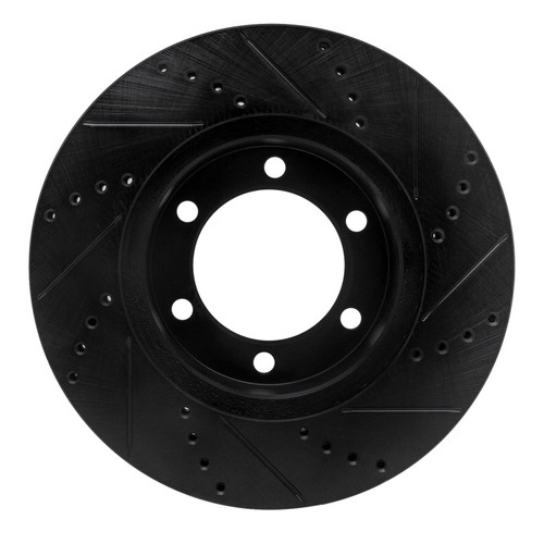 R1 00-07 Toyota TUNDRA Front Left Drilled & Slotted Black Brake Rotor