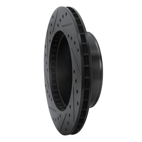 R1 95-04 Toyota 4Runner Front Right Drilled & Slotted Black Brake Rotor