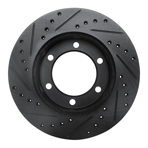 R1 95-04 Toyota 4Runner Front Right Drilled & Slotted Black Brake Rotor
