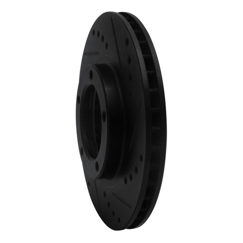 R1 95-04 Toyota Tacoma Front Right Drilled & Slotted Black Brake Rotor ECB-76120R