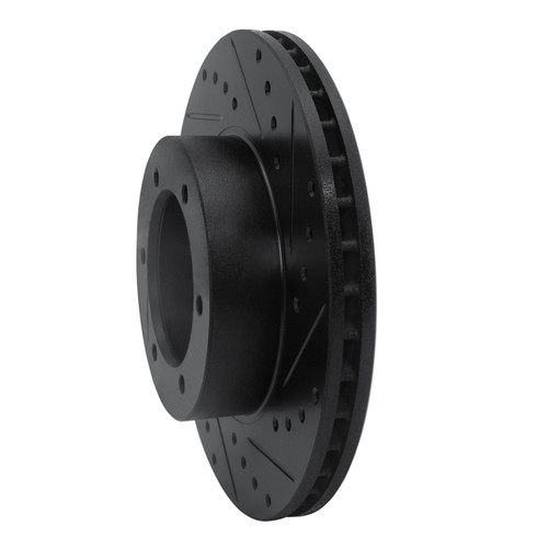 R1 91-98 Toyota 4Runner Front Right Drilled & Slotted Black Brake Rotor