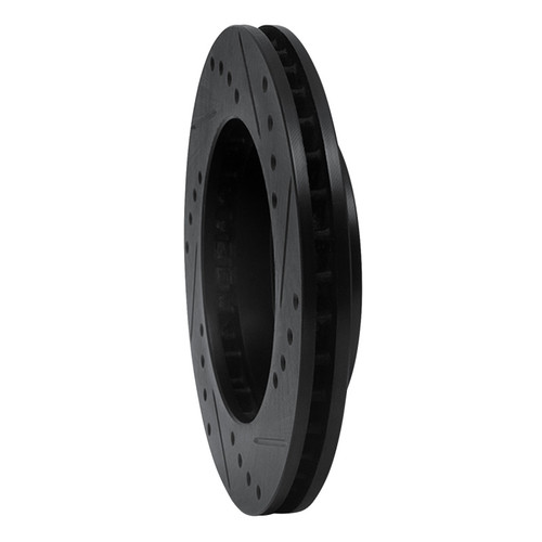 R1 98-07 Mitsubishi Mirage Front Left Drilled & Slotted Black Brake Rotor