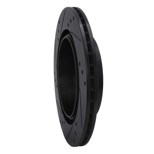 R1 93-99 Dodge STEALTH Rear Right Drilled & Slotted Black Brake Rotor