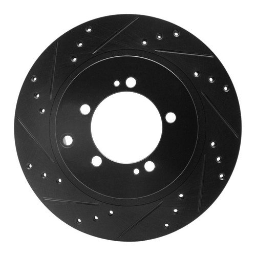 R1 93-99 Dodge STEALTH Rear Left Drilled & Slotted Black Brake Rotor