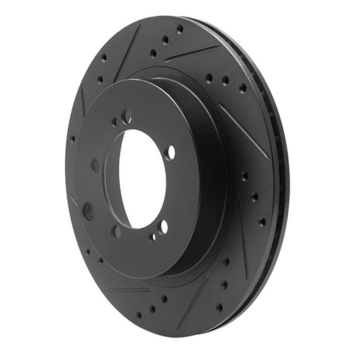 R1 93-99 Dodge STEALTH Rear Left Drilled & Slotted Black Brake Rotor