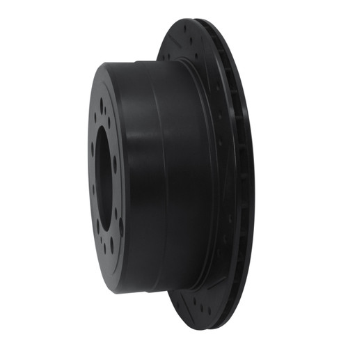 R1 98-07 Lexus LX470 Rear Right Drilled & Slotted Black Brake Rotor