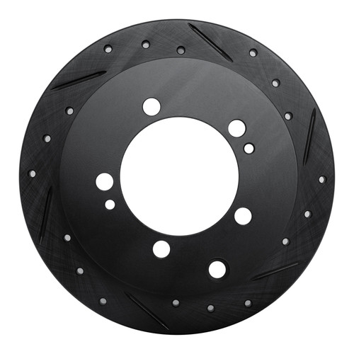 R1 94-07 Chrysler SEBRING Rear Right Drilled & Slotted Black Brake Rotor