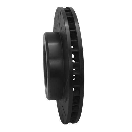 R1 98-07 Lexus LX470 Front Right Drilled & Slotted Black Brake Rotor