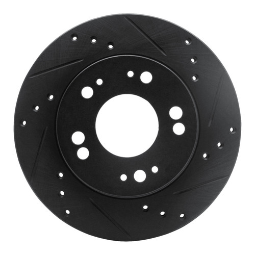 R1 90-05 Chrysler SEBRING Front Right Drilled & Slotted Black Brake Rotor