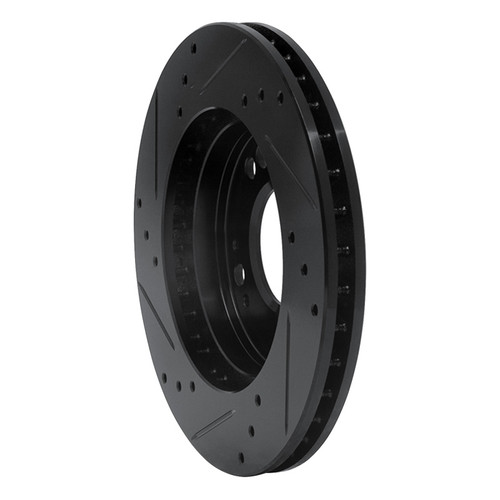 R1 90-05 Chrysler SEBRING Front Right Drilled & Slotted Black Brake Rotor