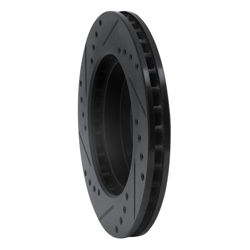 R1 88-07 Dodge Colt Front Right Drilled & Slotted Black Brake Rotor