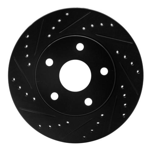 R1 91-96 Toyota Previa Front Left Drilled & Slotted Black Brake Rotor