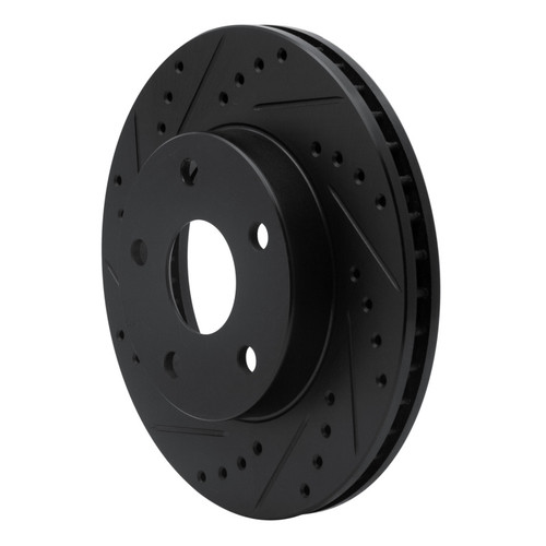 R1 91-96 Toyota Previa Front Left Drilled & Slotted Black Brake Rotor