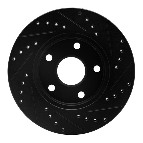 R1 91-96 Toyota Previa Front Left Drilled & Slotted Black Brake Rotor