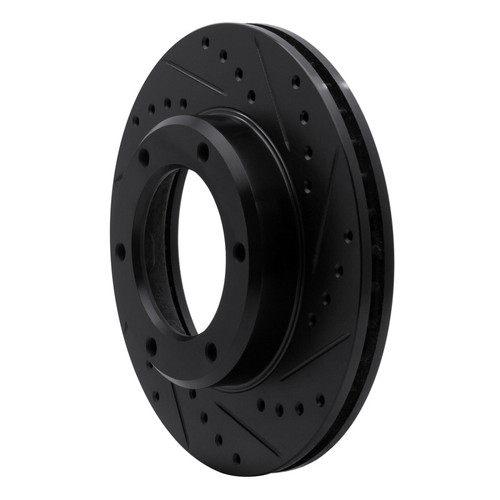 R1 90-92 Toyota Land Cruiser Front Right Drilled & Slotted Black Brake Rotor