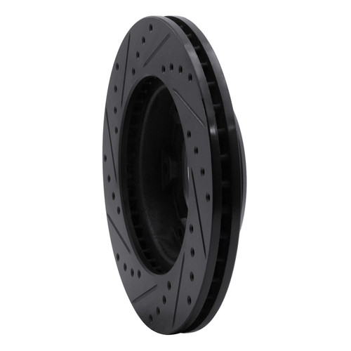 R1 90-92 Toyota Land Cruiser Front Right Drilled & Slotted Black Brake Rotor