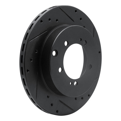 R1 91-93 Dodge STEALTH Rear Right Drilled & Slotted Black Brake Rotor