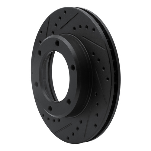 R1 90-92 Toyota Land Cruiser Front Left Drilled & Slotted Black Brake Rotor