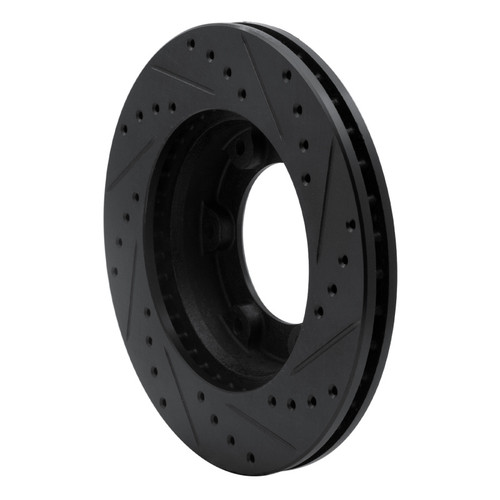 R1 90-92 Toyota Land Cruiser Front Left Drilled & Slotted Black Brake Rotor