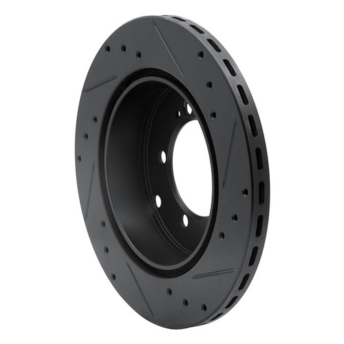 R1 91-93 Dodge STEALTH Rear Left Drilled & Slotted Black Brake Rotor