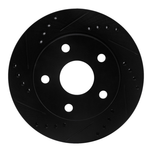 R1 91-94 Toyota Previa Front Left Drilled & Slotted Black Brake Rotor