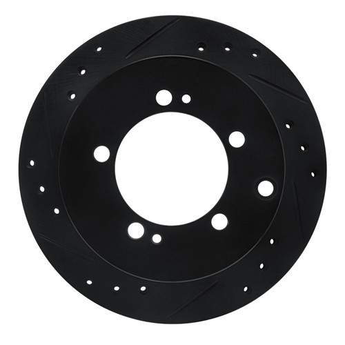 R1 91-99 Dodge STEALTH Rear Left Drilled & Slotted Black Brake Rotor