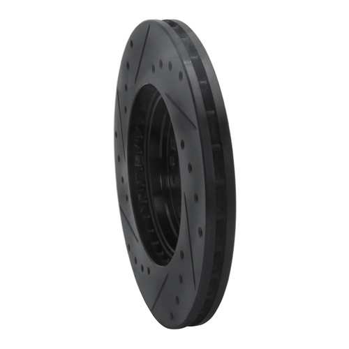 R1 91-04 Dodge STEALTH Front Right Drilled & Slotted Black Brake Rotor