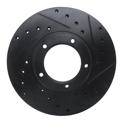 R1 85-92 Toyota Pickup Front Right Drilled & Slotted Black Brake Rotor