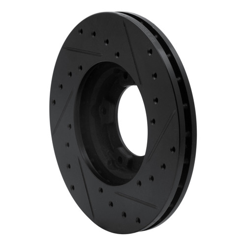 R1 85-92 Toyota Pickup Front Left Drilled & Slotted Black Brake Rotor
