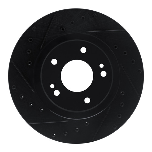 R1 91-93 Dodge STEALTH Front Left Drilled & Slotted Black Brake Rotor